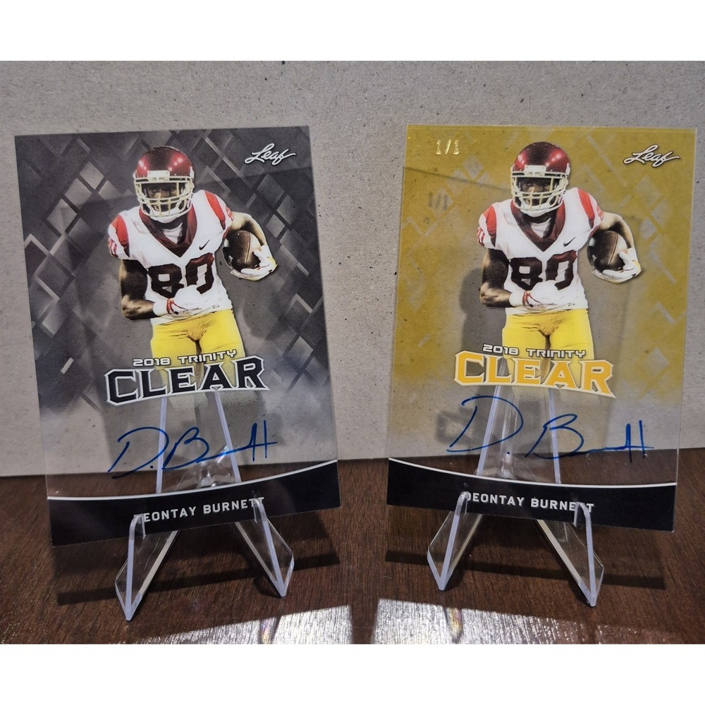 2018 Leaf Trinity Clear Deontay Burnett  #CA-DBI Gold Auto 1/1 (RC)‎ (AU) Titans